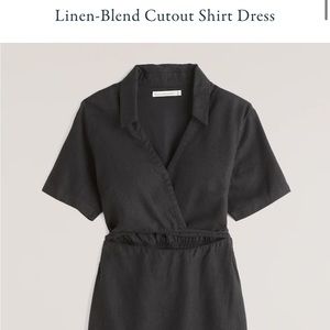 Linen-Blend Black Abercrombie Dress